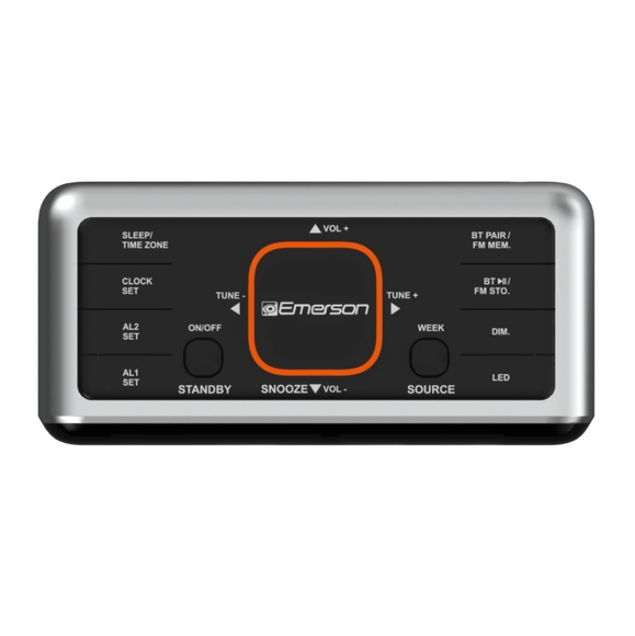 Emerson Radio SmartSet Alarm Clock Radio with Bluetooth Speaker - Picture 5 of 6